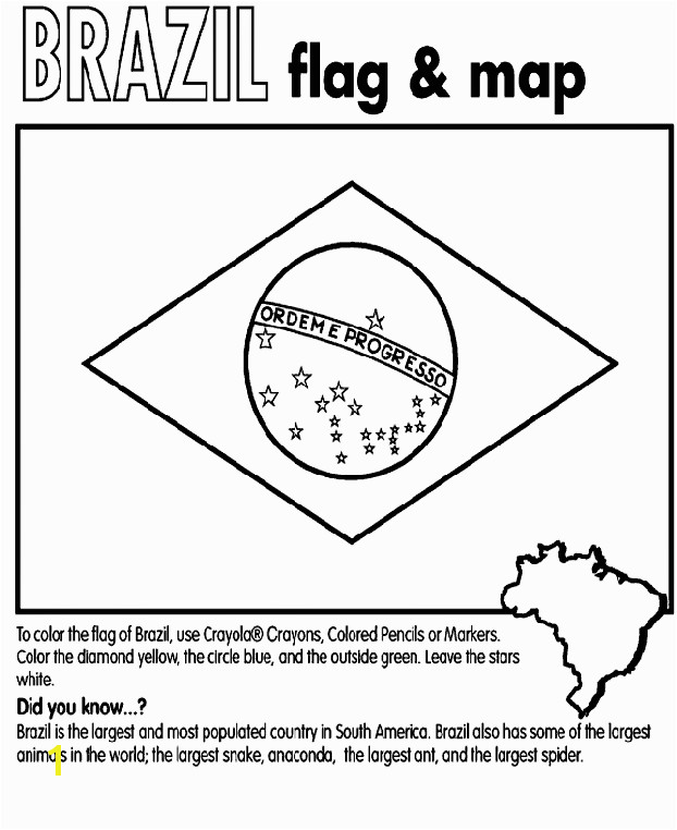 Brazil Flag Coloring Page o brazil flag