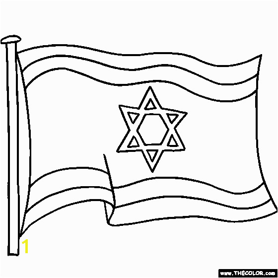 Hannukah Coloring Page Hannukah · Flag of Israel waving