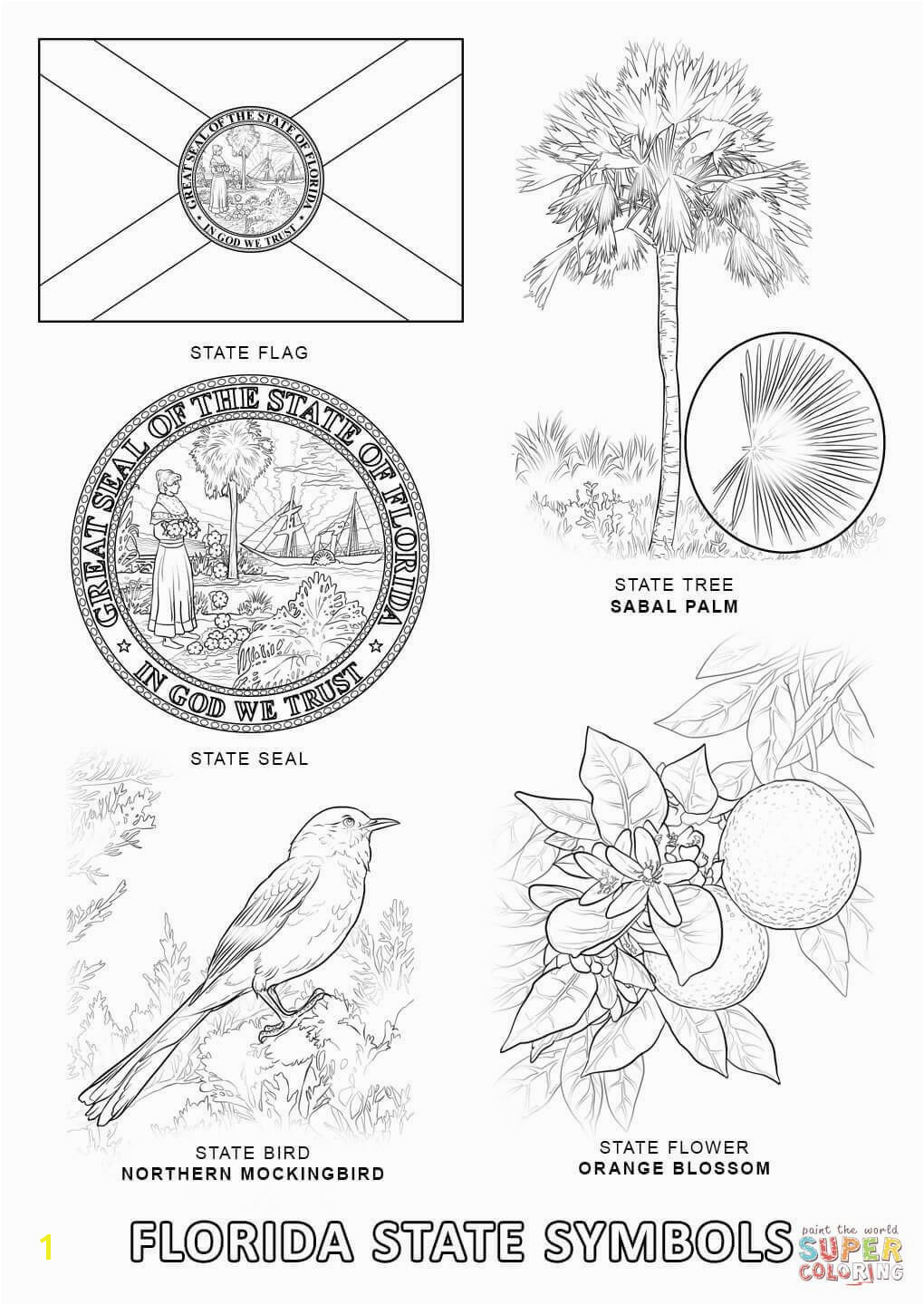 Florida State Symbols coloring page from Florida category Select from printable crafts of cartoons nature animals Bible and many more