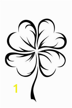 An Art Graphic of Four Leaf Clover Coloring Page Four Leaf Clover Tattoos Four