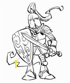 Cartoon Knight Coloring Page Me val Warrior