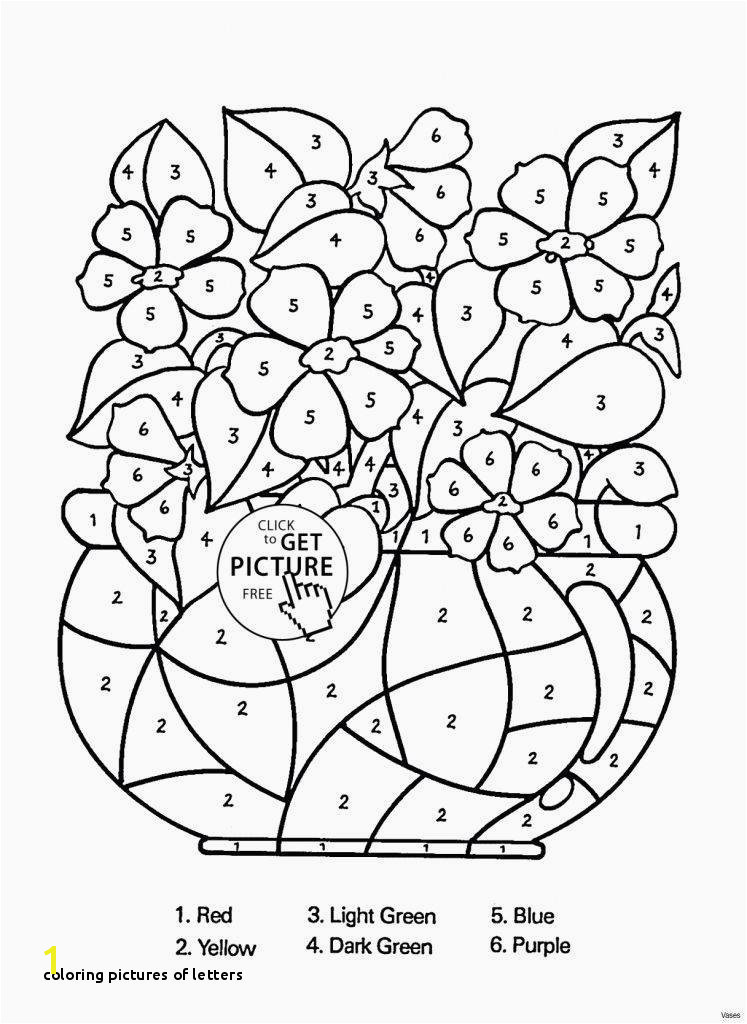 Coloring Letters Vases Flower Vase Coloring Page Pages Flowers In A top I 0d