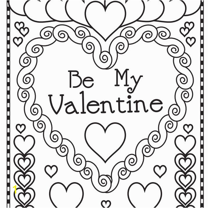 A "Be My Valentine" coloring page