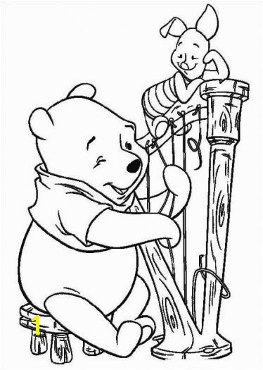 Pooh Is Playing A Harp