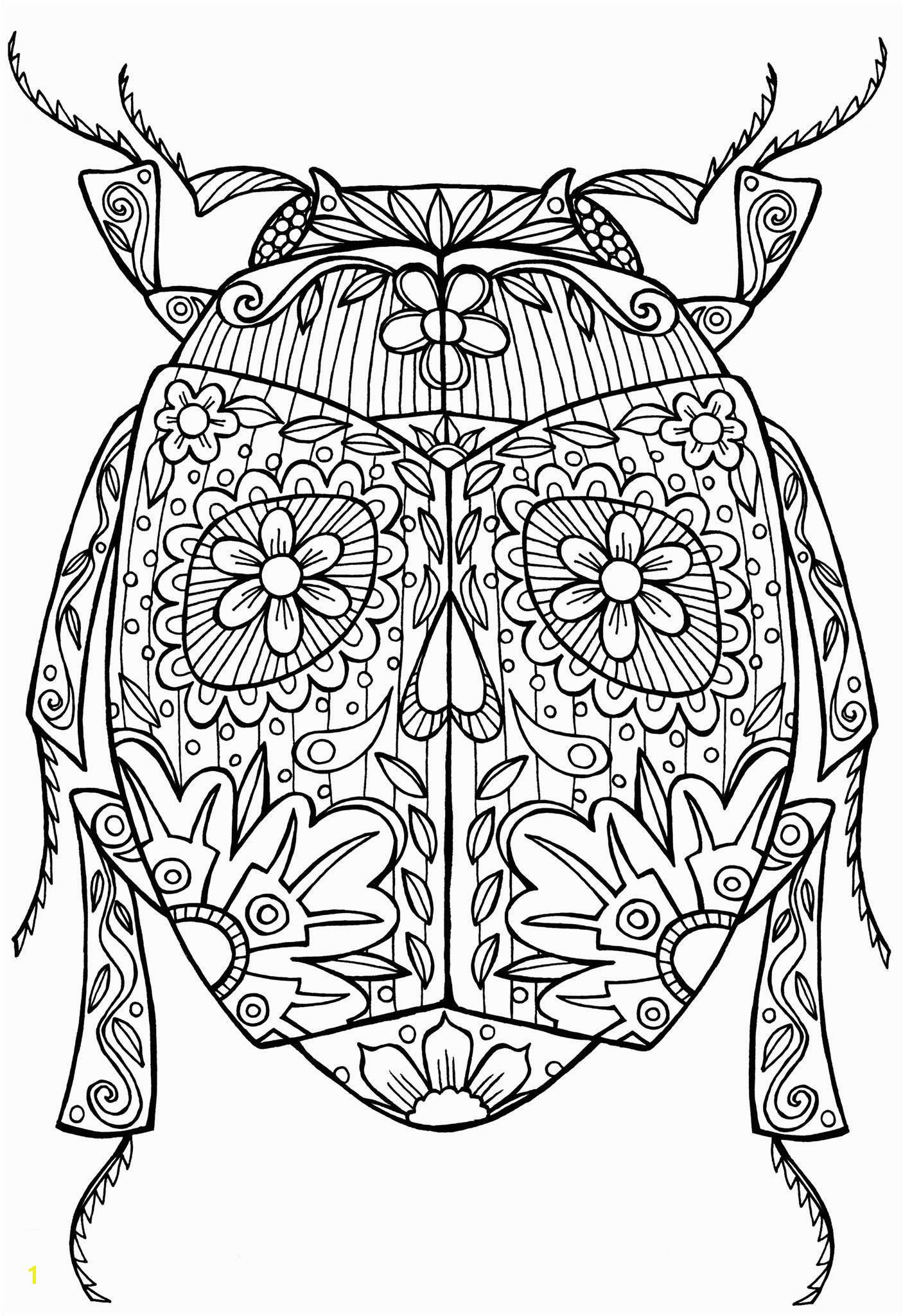 Beetle Bug Abstract Doodle Zentangle Coloring pages colouring adult detailed advanced printable Kleuren voor volwassenen coloriage pour adulte anti stress