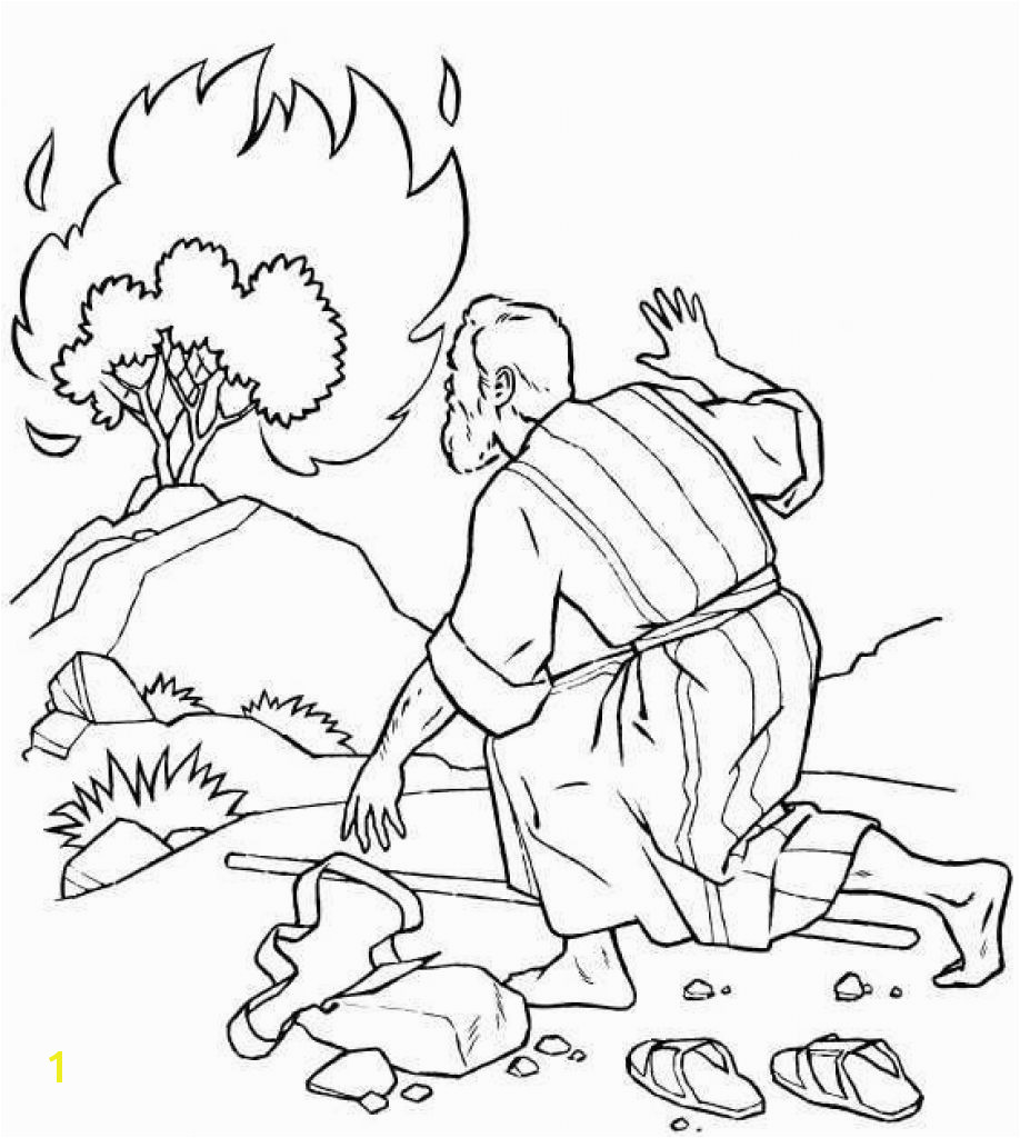 The Incredible Moses Burning Bush Coloring Page to Encourage in coloring images