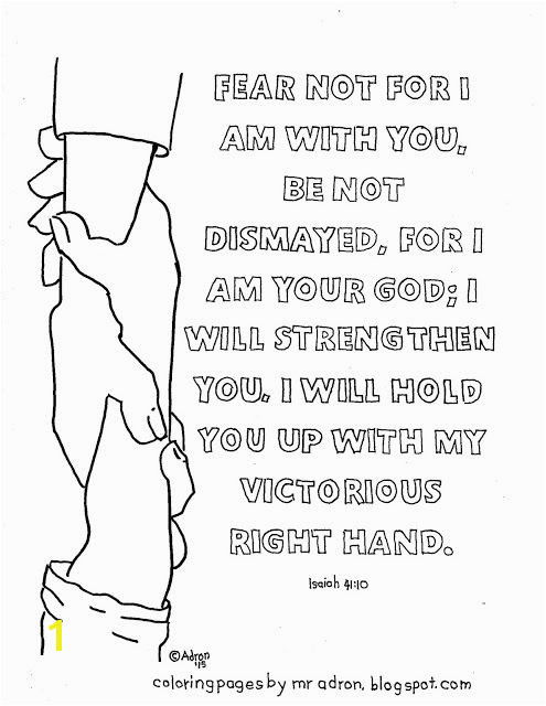 Coloring Pages for Kids by Mr Adron Printable Bible Verse Coloring Page Isaiah 41 10
