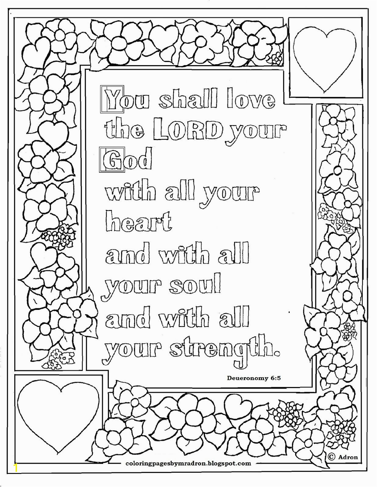 Free Printable Bible Coloring Pages with Verses Deuteronomy 6 5 Bible Verse to Print and Color This is A Free