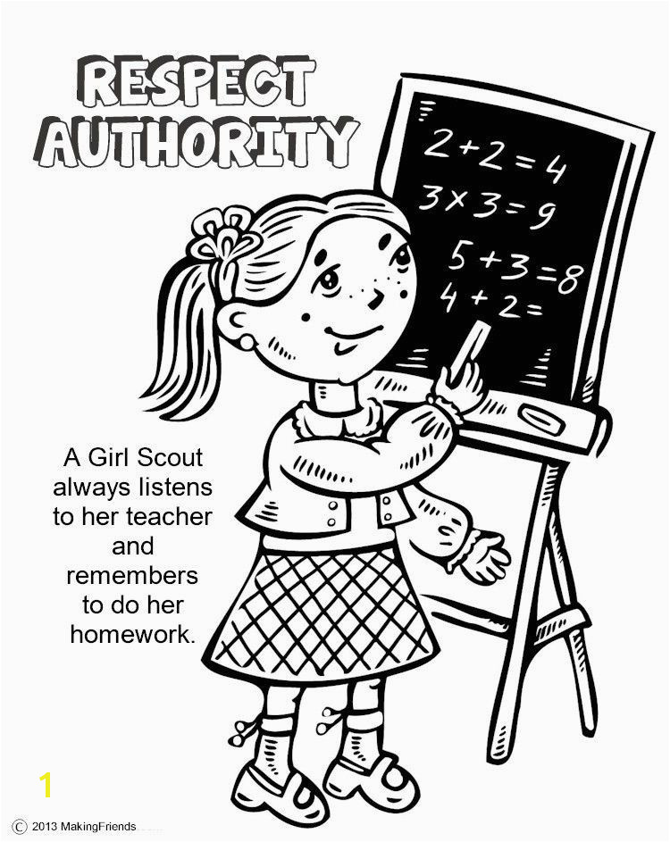 Girl Scout Coloring Pages Beautiful the Law Respect Authority Coloring Page Girl Scout Coloring Pages