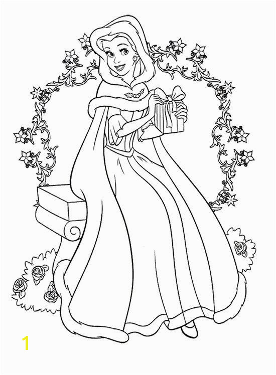 christmas disney princess coloring page