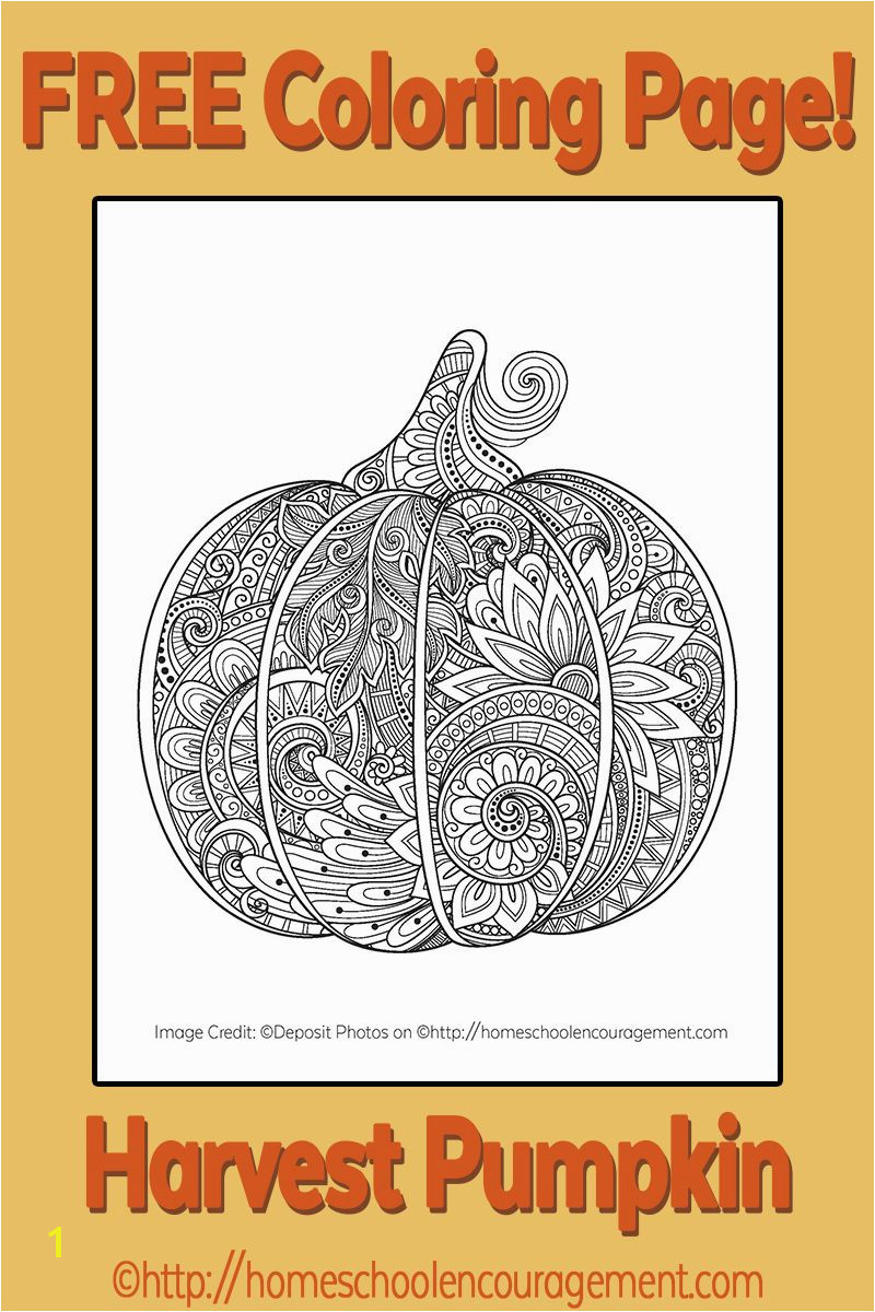 FREE Pumpkin Harvest Themed Coloring Page