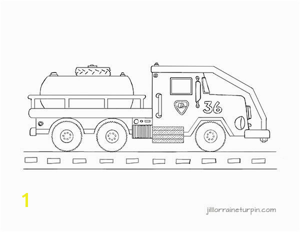 Free printable tanker fire truck coloring page at