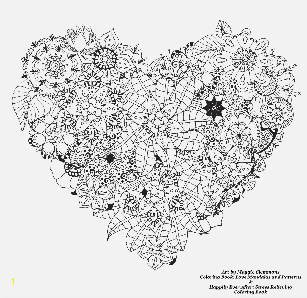 Stress Relief Coloring Books Free Download Best Coloring Page for Adult Od Kids Simple Floral Heart