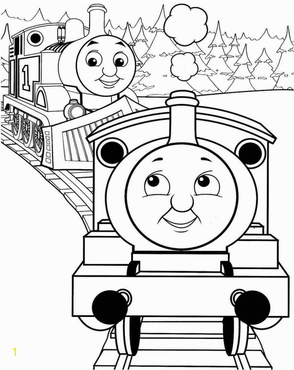 Simple Thomas The Train Coloring Pages · Thomas The Train Coloring