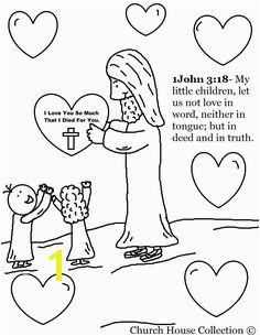"Jesus With Heart" Valentine s Day Coloring Page 1 John Sunday School Ministry To Children