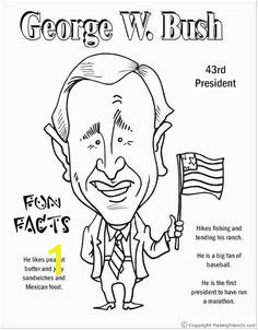 George W Bush Coloring Page President Facts Cool Coloring Pages Printable Coloring Pages