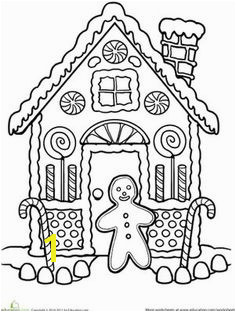 Do some gingerbread house coloring with this festive holiday worksheet Try this gingerbread house coloring