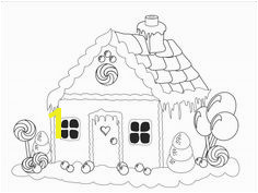 Free printable Gingerbread House Coloring Page