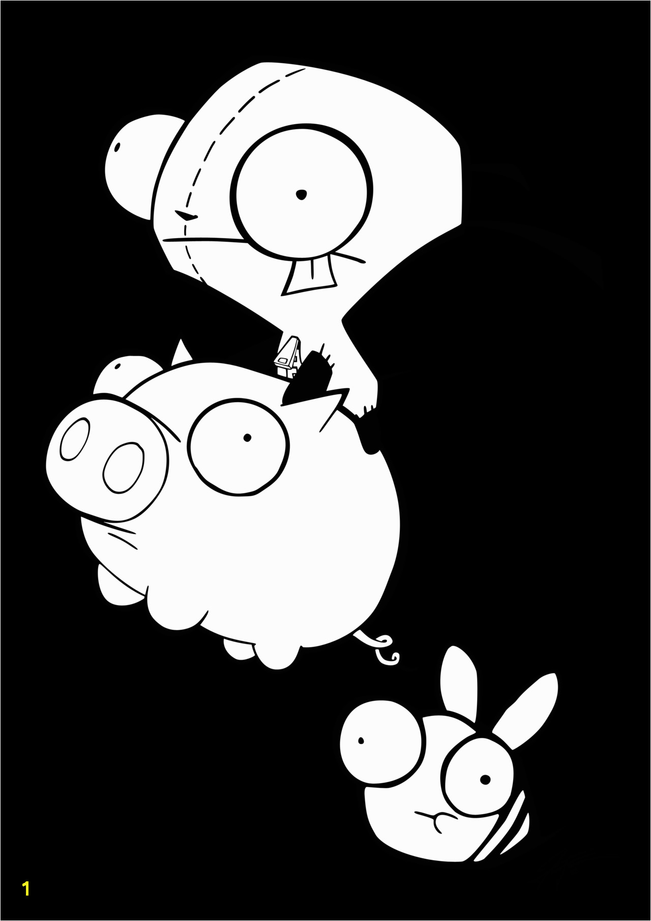 Gir Coloring Pages From Invader Zim Gir and Piggy Coloring Pages Coloring Pages Coloring Pages