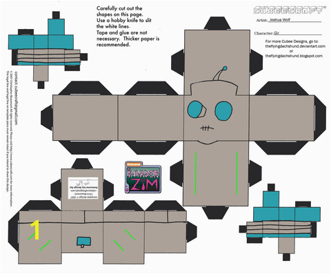to see printable version of Gir Paper Toy Paper craft Categories Invader Zim Toys