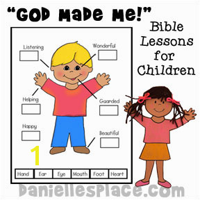 God Made Me Coloring Page Bible Crafts and Activities for Children S Ministry