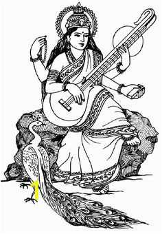 To print this free coloring page coloring india saraswati click on