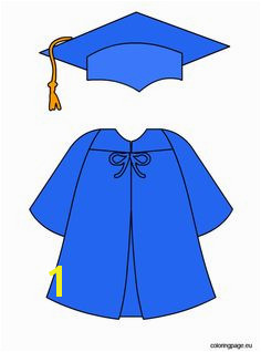 Blue graduation cap and gown