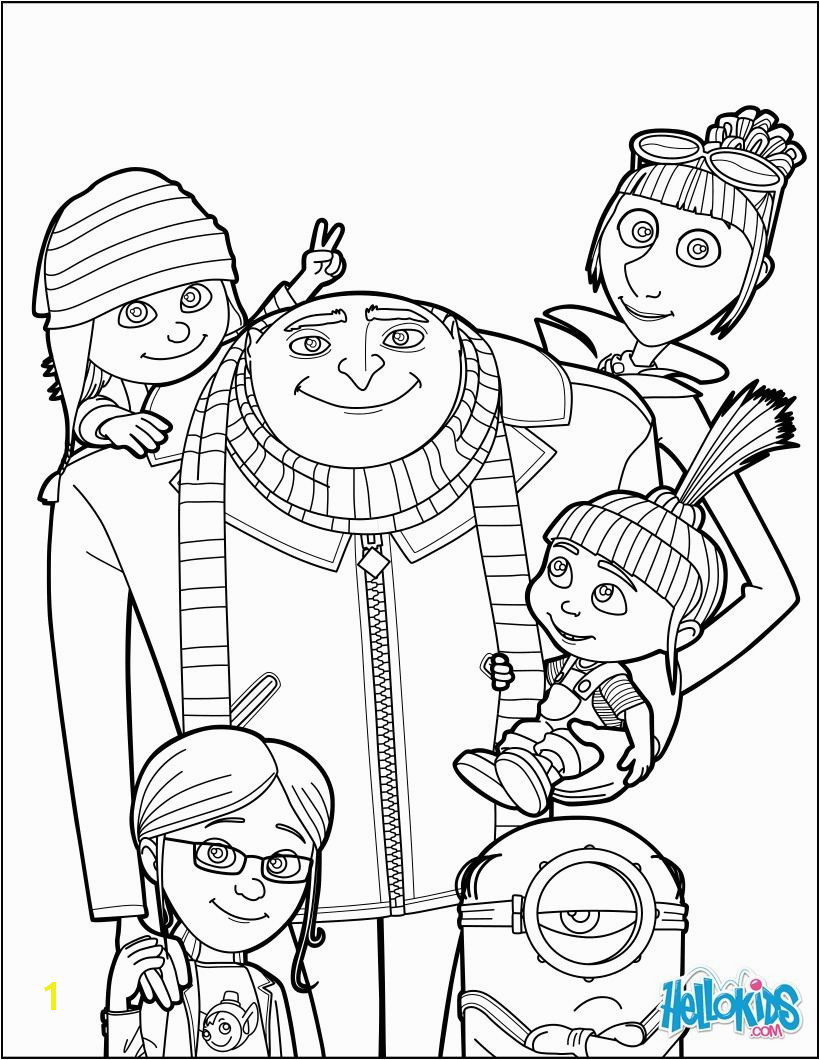Gru Coloring Page Despicable Me Gru and All the Family Coloring Page More Despicable