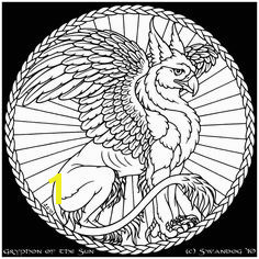 Gryphon of the Sun by swandog Gryphon Tattoo Stained Glass Patterns Mythical Creatures