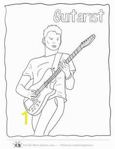 Guitar Player Coloring Page 9 Best Guitar Coloring Pages Images On Pinterest