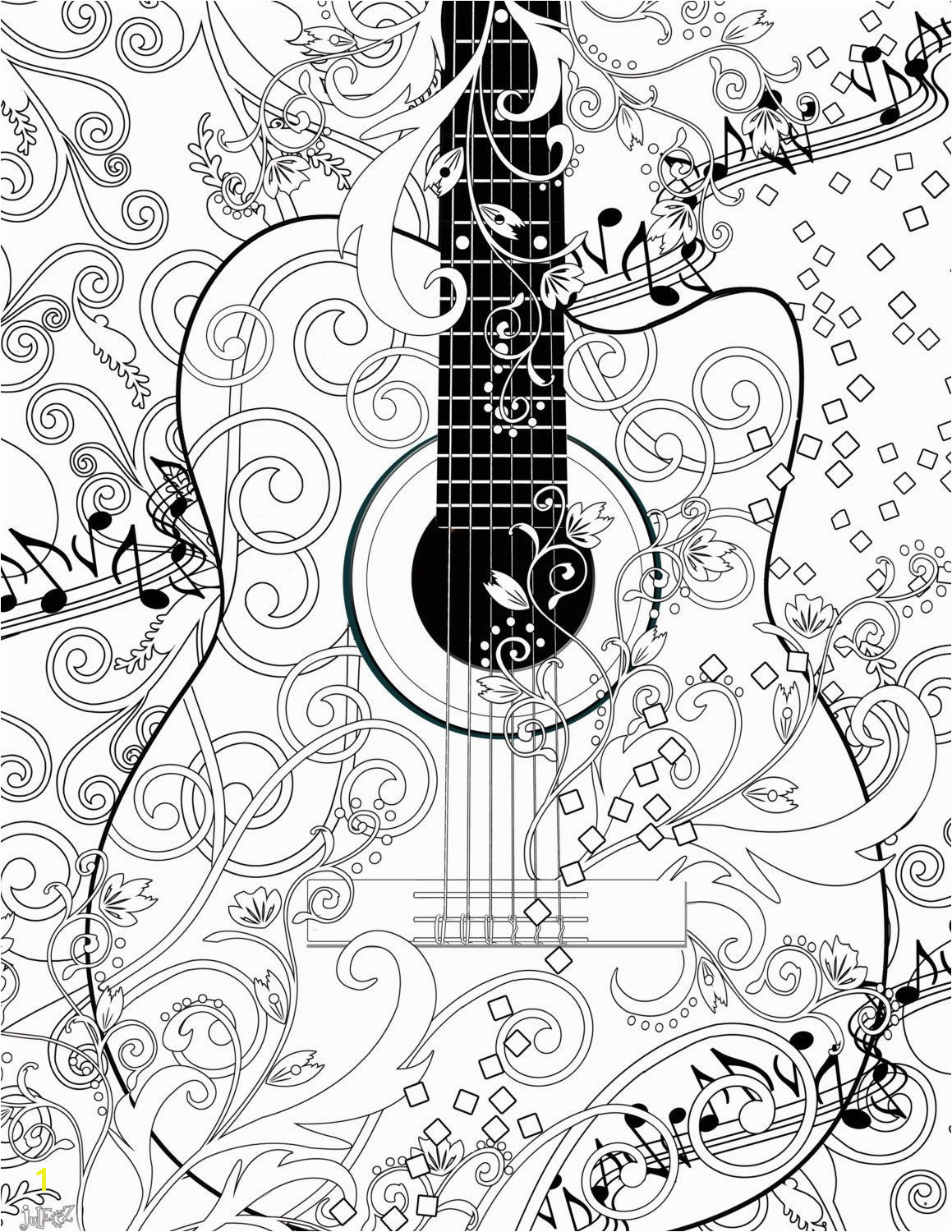 Adult Coloring Page Printable Adult Guitar FREE by JuleezGallery