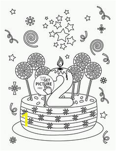 Happy 2nd Birthday coloring page for kids holiday coloring pages printables free Wuppsy