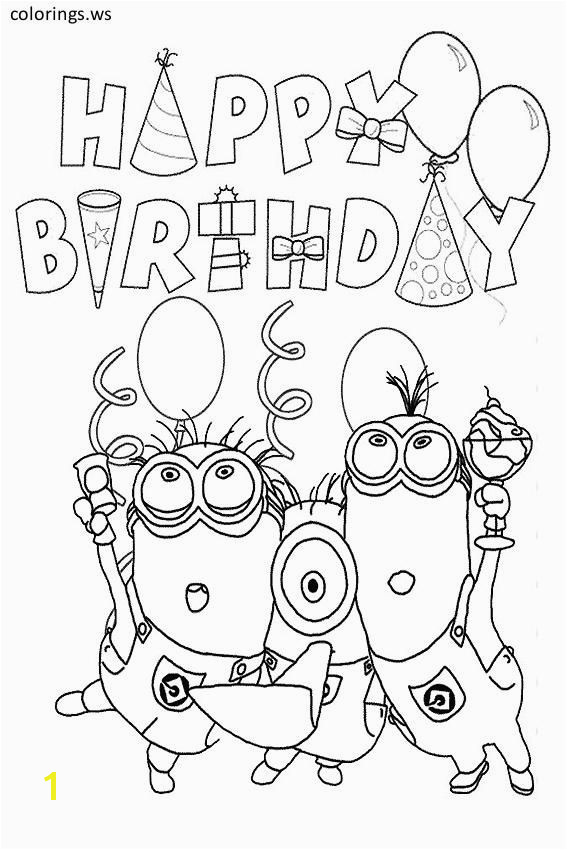 Happy Birthday Minion Template For Children Happy Birthday Coloring Pages Free Printable Happy Birthday