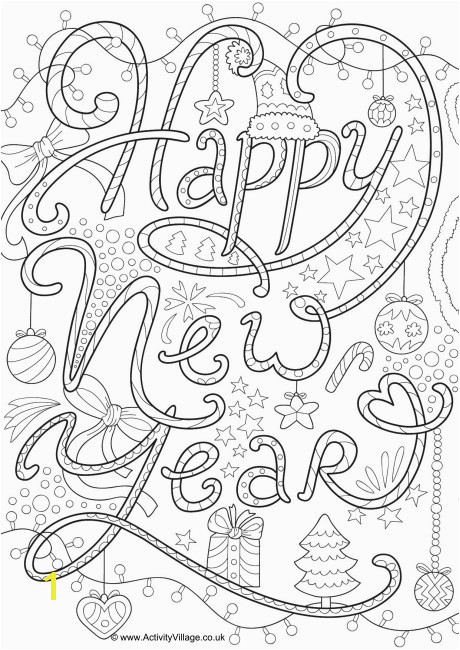 Happy New Year Coloring Pages 2018 New Year Colouring Pages