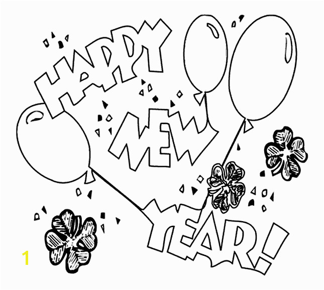 coloring pages of happy new year 2014 for kids