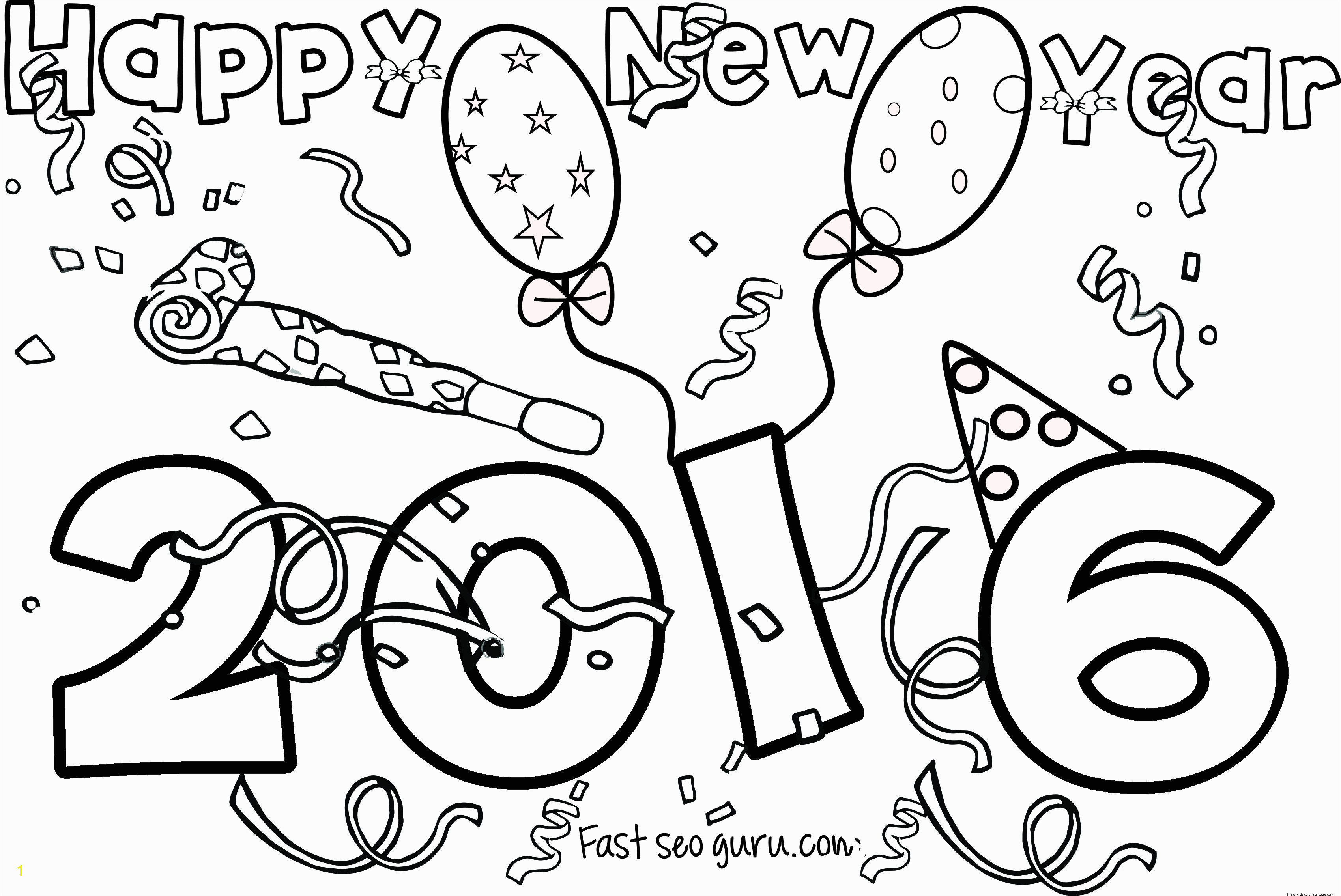 happy new year 2016 printable coloring pages