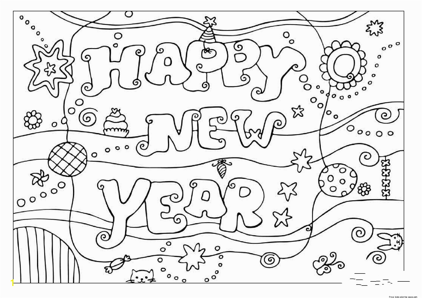 Happy New Year Coloring Pages for toddlers Printable Coloring Pages Happy New Year 2016free Printable