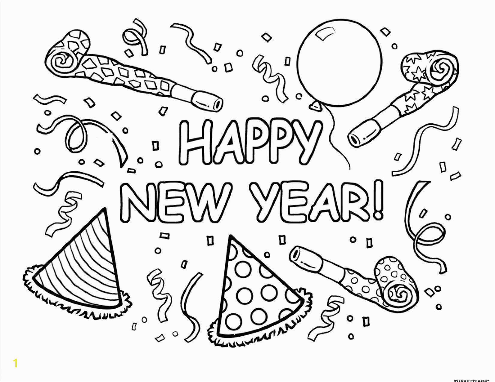 Happy New Year Coloring Pages for toddlers Printable Happy New Year Coloring Pages for Kidsfree