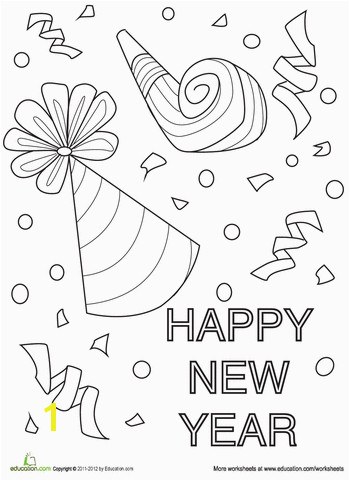 Worksheets New Year s Coloring Page