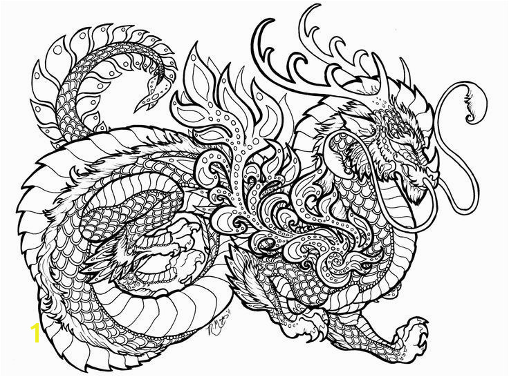 Dragon coloring pages for adults printable