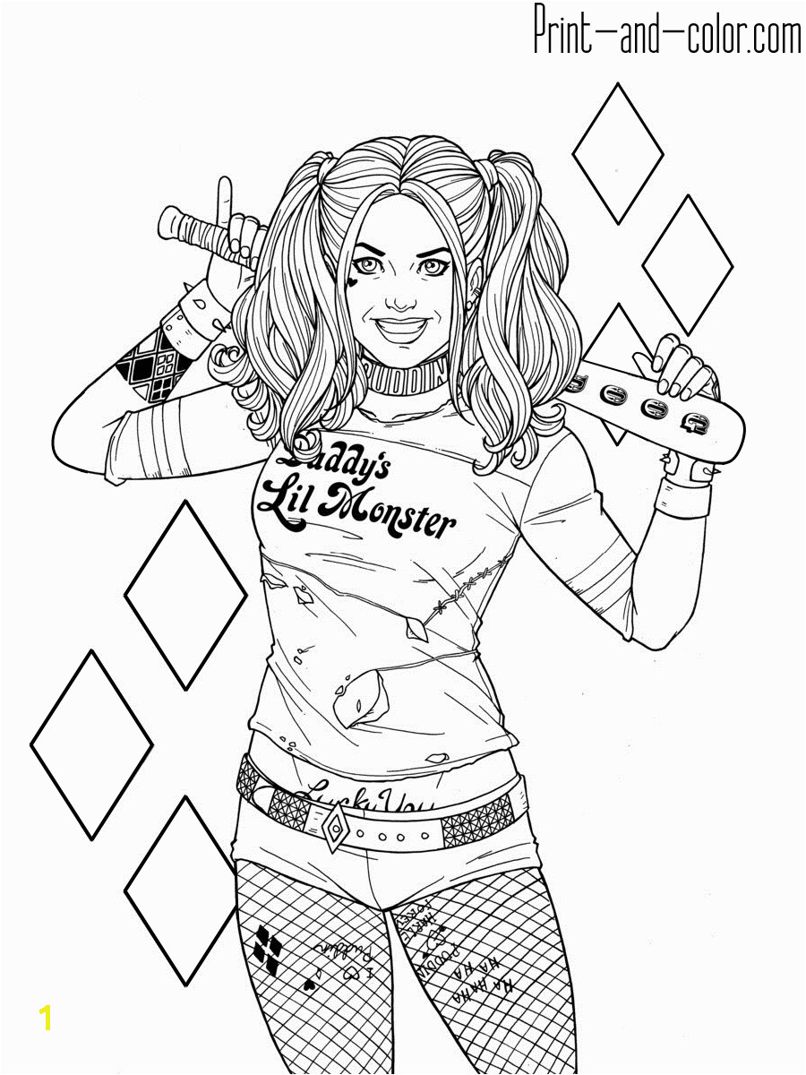 Harley Quinn COLORING PAGES
