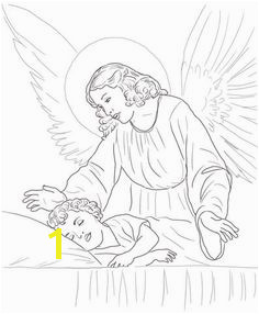 to see printable version of Guardian Angel Over Sleeping Child Coloring page Angel Coloring Pages