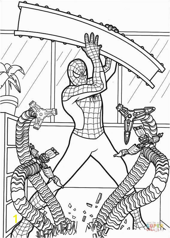 the Strong Spider man coloring pages