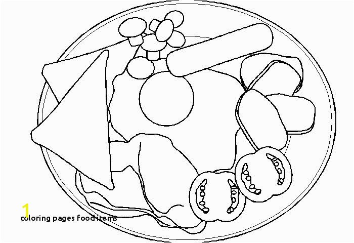 Coloring Pages Food Items Plate Food Drawing at Getdrawings