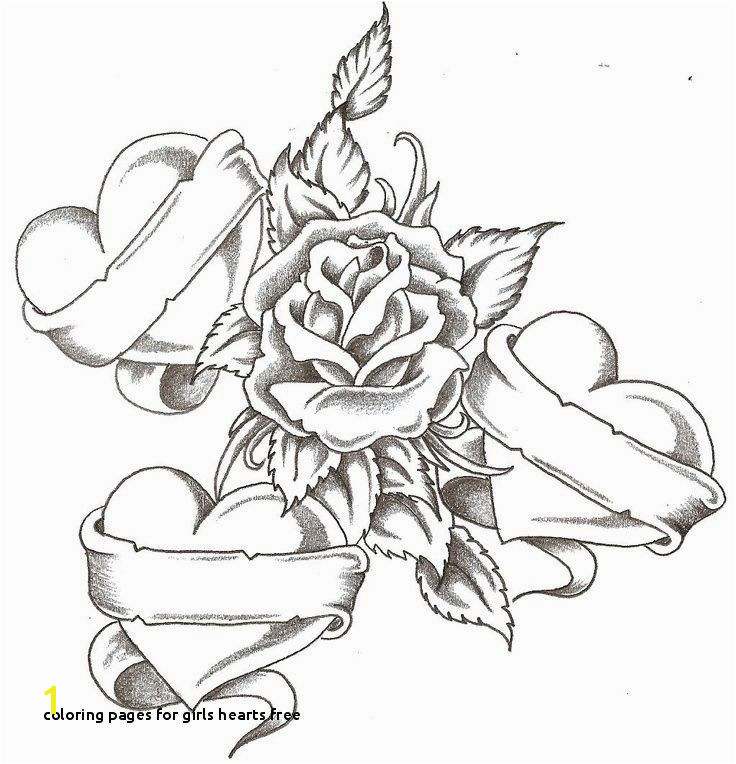 Coloring Pages Roses and Hearts Elegant Coloring Pages for Girls Hearts Free Heart Coloring Page