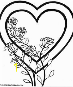Hearts and Roses Coloring Pages