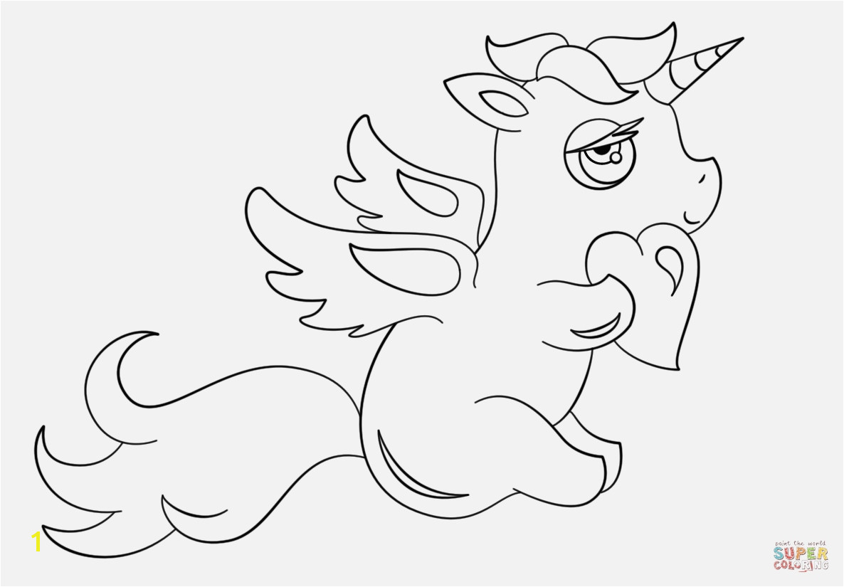 Coloring · Ausmalbilder Super Wings Verschiedene Bilder Färben Chibi Unicorn with Heart Coloring Page