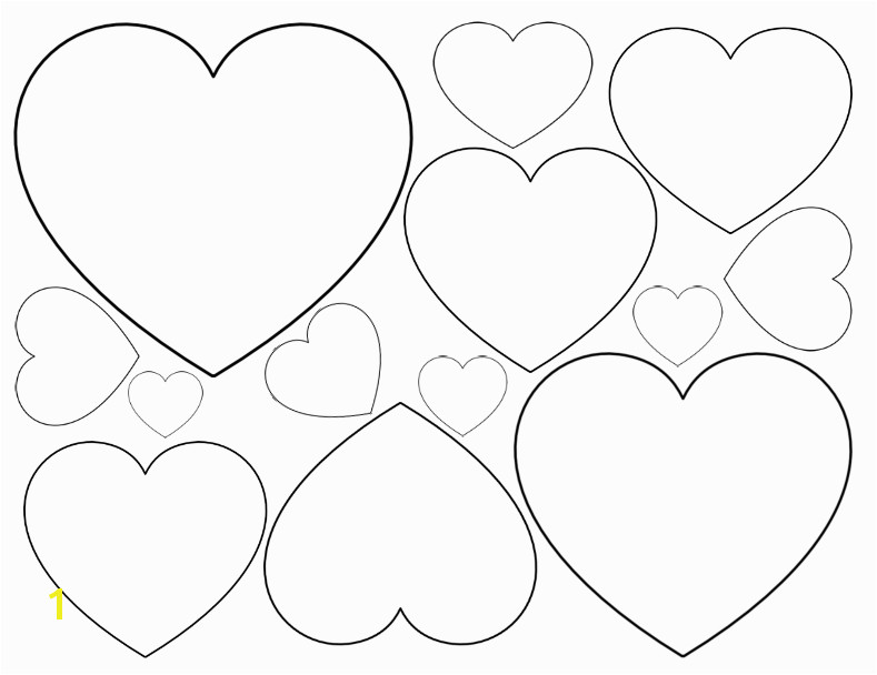 printable heart shapes tiny small medium outlines heart