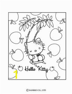 Hello Kitty and apples coloring page Apple Coloring Pages Cartoon Coloring Pages Free Coloring