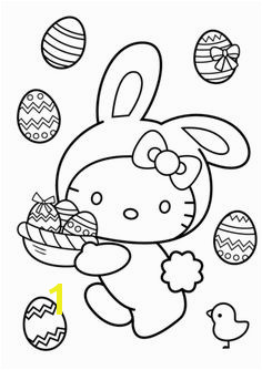 Hello Kitty Easter Bunny Coloring page Easter Bunny Colouring Bunny Coloring Pages Hello Kitty